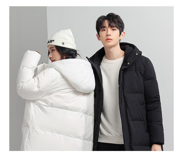 단색 다운 재킷 패션 폭발 두꺼운 커플 섹션 롱 코트 다운 재킷 패션 다용도 방한 재킷 상세 이미지 11
