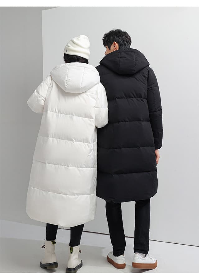 단색 다운 재킷 패션 폭발 두꺼운 커플 섹션 롱 코트 다운 재킷 패션 다용도 방한 재킷 상세 이미지 13