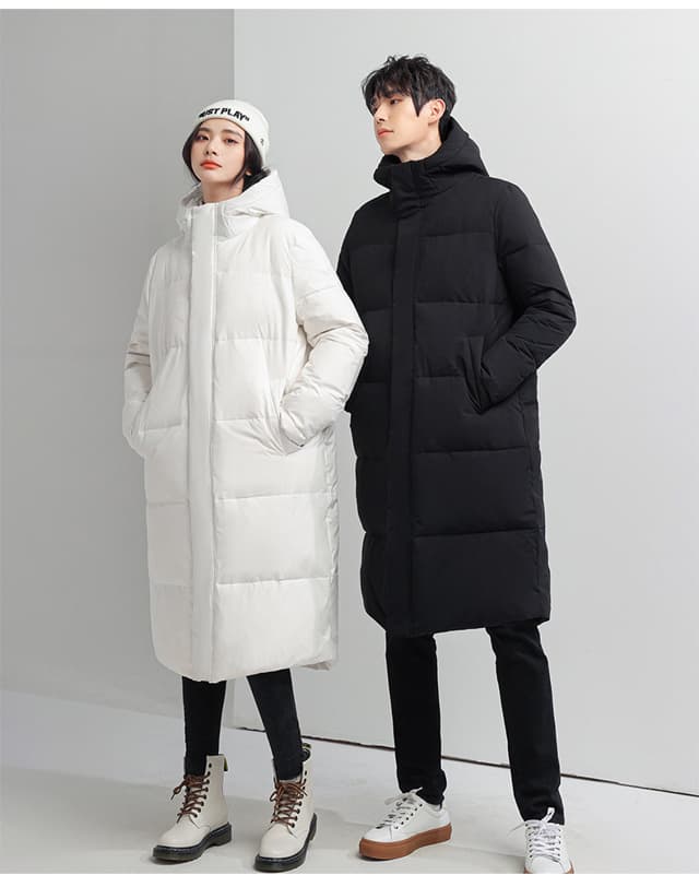 단색 다운 재킷 패션 폭발 두꺼운 커플 섹션 롱 코트 다운 재킷 패션 다용도 방한 재킷 상세 이미지 14