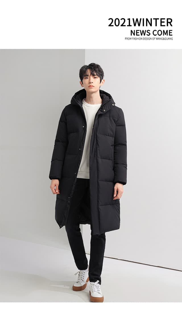 단색 다운 재킷 패션 폭발 두꺼운 커플 섹션 롱 코트 다운 재킷 패션 다용도 방한 재킷 상세 이미지 15