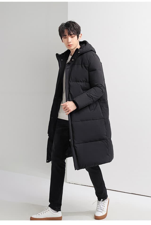 단색 다운 재킷 패션 폭발 두꺼운 커플 섹션 롱 코트 다운 재킷 패션 다용도 방한 재킷 상세 이미지 16