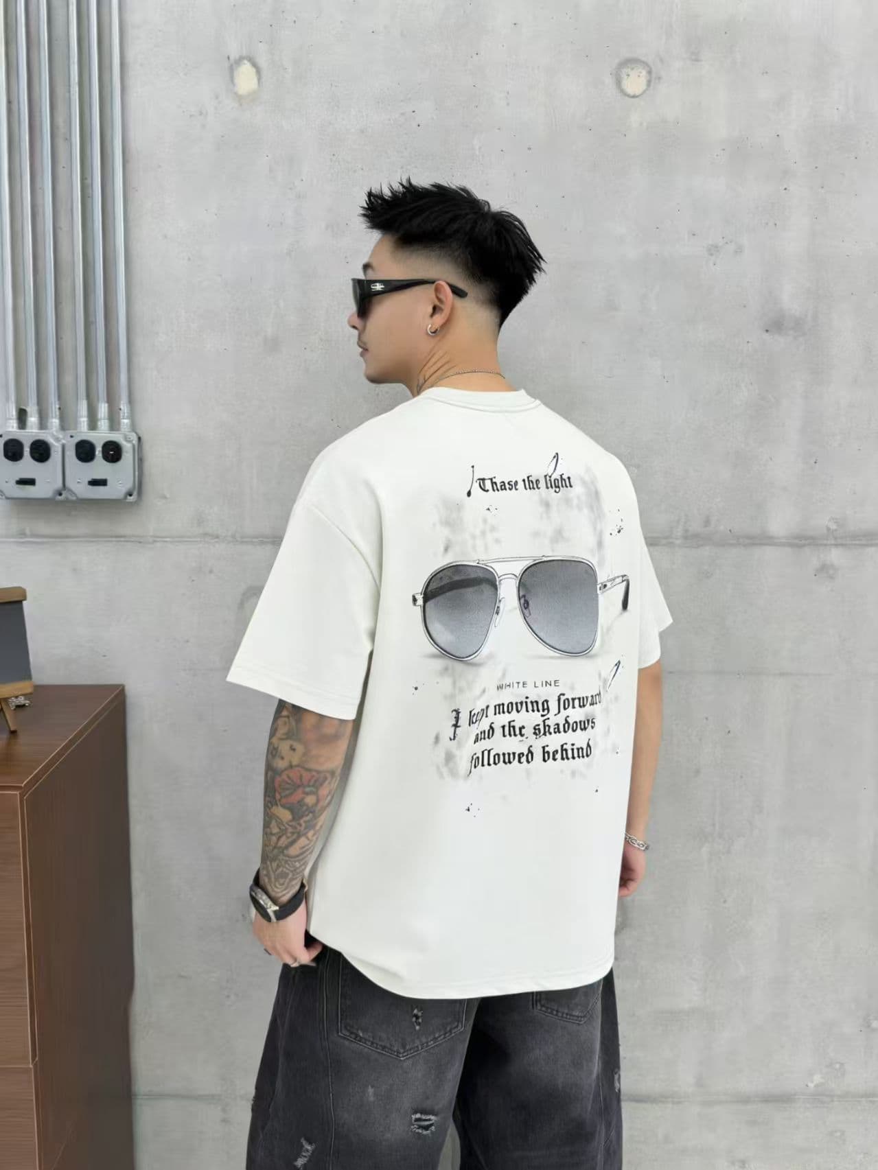 새로운 높은 품질 프로 피부 면 소재 청소년 양면 프린트 트렌디 에디션 로마 실광택 코튼 캐주얼 루즈핏 티셔츠 상세 이미지 8