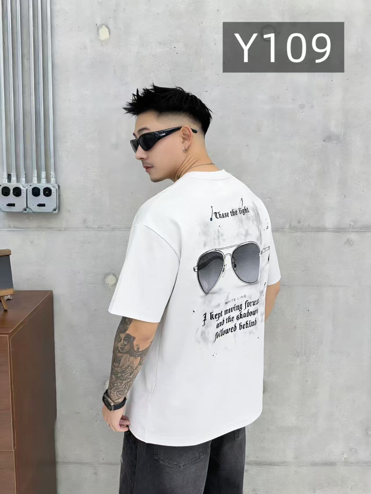 새로운 높은 품질 프로 피부 면 소재 청소년 양면 프린트 트렌디 에디션 로마 실광택 코튼 캐주얼 루즈핏 티셔츠 상세 이미지 10