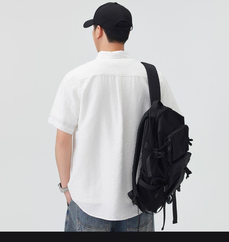 주간 실크 워싱 반팔 셔츠 루즈핏 질감 센스 디자인 센스 캐주얼 미니멀리즘 인기 다용도 새로운 여름 셔츠 상세 이미지 10