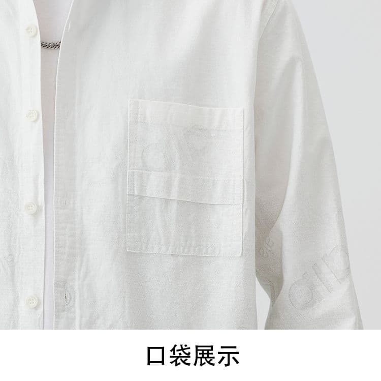 순면 일본식 워시 물 레트로 남성 루즈핏 섹션 셔츠 봄 여름 트렌드 그라데이션 프린트 긴팔 셔츠 품질 상세 이미지 23