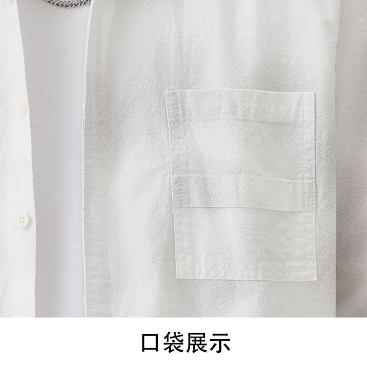 높은 품질 순면 일본식 워싱 레트로 남자 루즈핏 섹션 셔츠 봄 가을 트렌드 그라데이션 프린트 긴팔 셔츠 상세 이미지 23