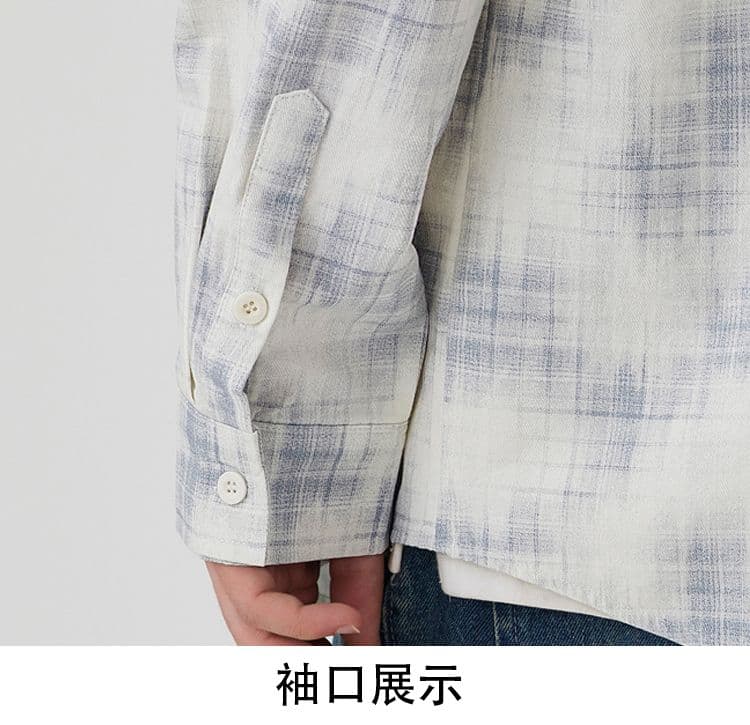 높은 품질 순면 일본식 워시 물 레트로 남자 루즈핏 섹션 셔츠 봄 여름 트렌드 프린트 주머니 긴팔 셔츠 상세 이미지 22