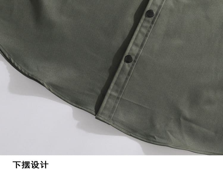 새로운 긴팔 셔츠 남성 단색 가을 루즈핏 섹션 캐주얼 스냅 단추 디자인 센스 고급 센스 트렌디 셔츠 재킷 상세 이미지 22
