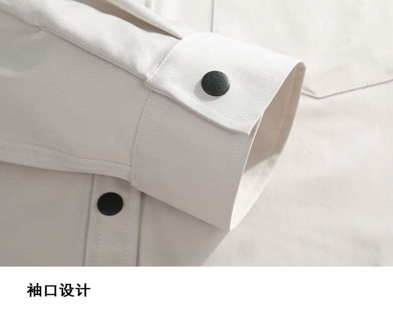 새로운 긴팔 셔츠 남성 단색 가을 루즈핏 섹션 캐주얼 스냅 단추 디자인 센스 고급 센스 트렌디 셔츠 재킷 상세 이미지 19
