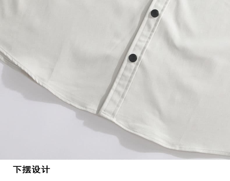 새로운 긴팔 셔츠 남성 단색 가을 루즈핏 섹션 캐주얼 스냅 단추 디자인 센스 고급 센스 트렌디 셔츠 재킷 상세 이미지 21