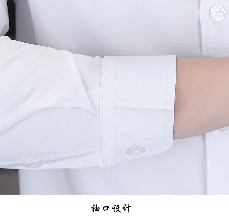 실행 금액 섹션 비즈니스 캐주얼 남성 셔츠 긴팔 한국 스타일 몸매 가꾸기 출근 작업복 단색 비즈니스웨어 화이트 상세 이미지 27