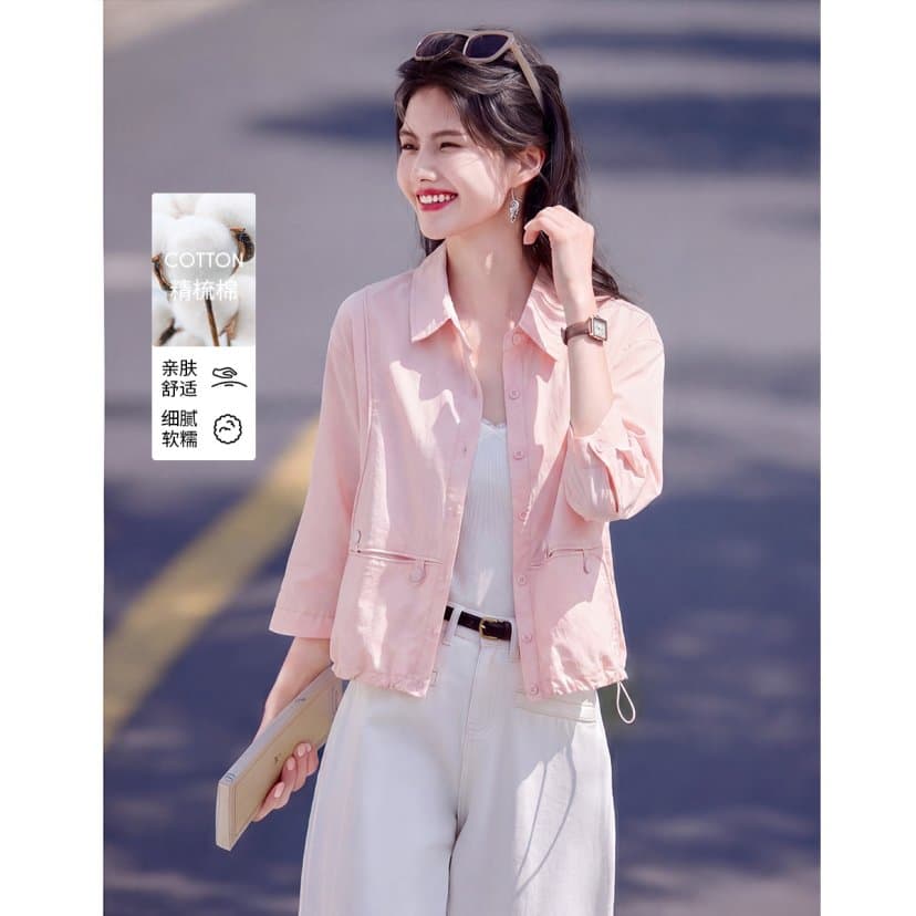 순면 유럽 만약 바람 다용도 셔츠 재킷 26 년 아모이 루즈핏 핏 스타일 폴로 칼라 긴팔 맨위