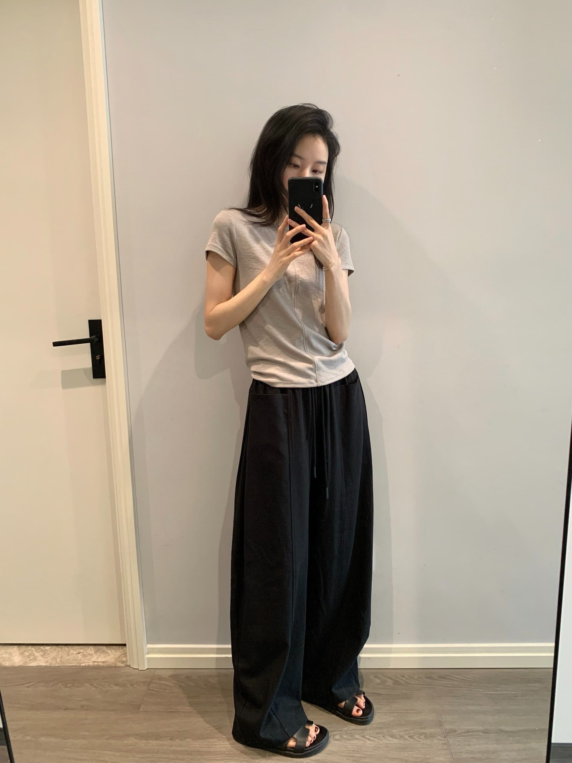 원본 형세 리넨 면화 캐주얼 바지 여성 2026 새로운 여름 허리밴드 펌프 로프 롱 코트 스트레이트 모통이 칼 바지 상세 이미지 30