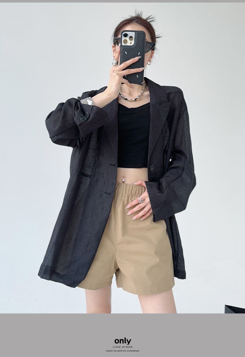 반바지 여성 루즈핏 2025 새로운 여름 하이웨이스트 캐주얼 화이트 여름 슬림해 보이는 다용도 허리밴드 바지 아이들 상세 이미지 14