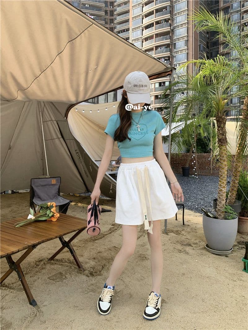6535 물고기 규모 허리밴드 외출용 운동 넓은 다리가 짧다. 바지 여성 여름 새로운 하이웨이스트 슬림해 보이는 단색 바지 상세 이미지 32