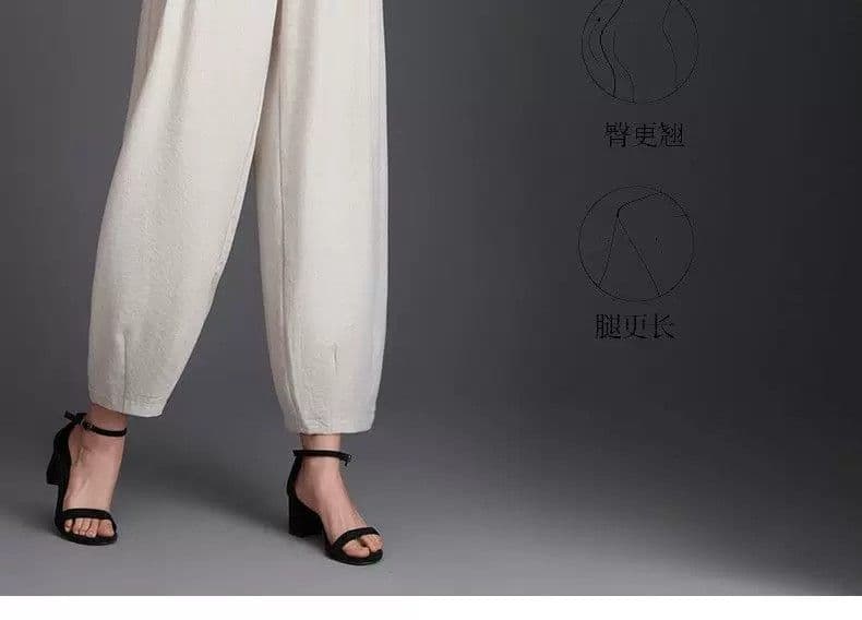 배기 바지 여성 여름 새로운 루즈핏 XL 슬림해 보이는 9 포인트 조거 바지 표지 넓적 다리 작은 키 캐주얼 바지 아이들 상세 이미지 8