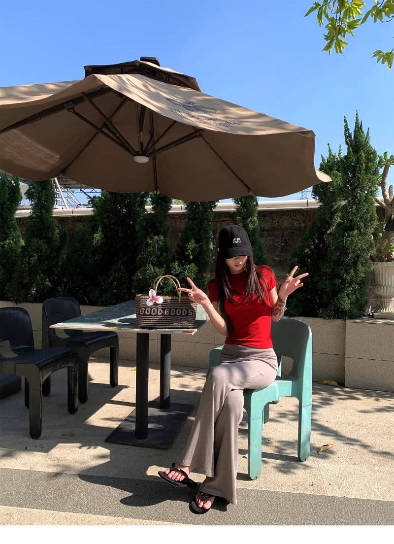 회색 하이웨이스트 디자인 센스 작은 대중 폴로 칼라 부츠컷 바지 캐주얼 바지 여성 봄 몸매 가꾸기 슬림해 보이는 도루 센스 바닥 청소 긴 바지 상세 이미지 19