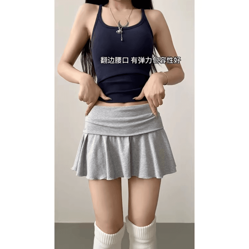 s-xl 회색 핫걸 디스플레이 화이트 노출 방지 다용도 테니스 치마 여성 여름 한국 스타일 패션 하이웨이스트 반신 미니 스커트 트렌디 이미지 4