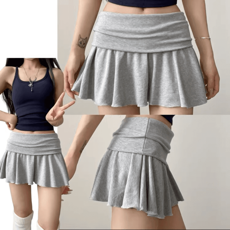 s-xl 회색 핫걸 디스플레이 화이트 노출 방지 다용도 테니스 치마 여성 여름 한국 스타일 패션 하이웨이스트 반신 미니 스커트 트렌디 상세 이미지 1