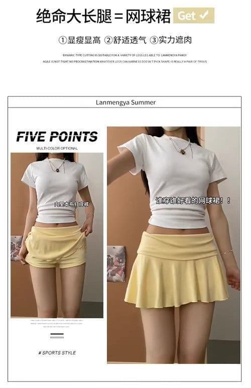 s-xl 회색 핫걸 디스플레이 화이트 노출 방지 다용도 테니스 치마 여성 여름 한국 스타일 패션 하이웨이스트 반신 미니 스커트 트렌디 상세 이미지 4