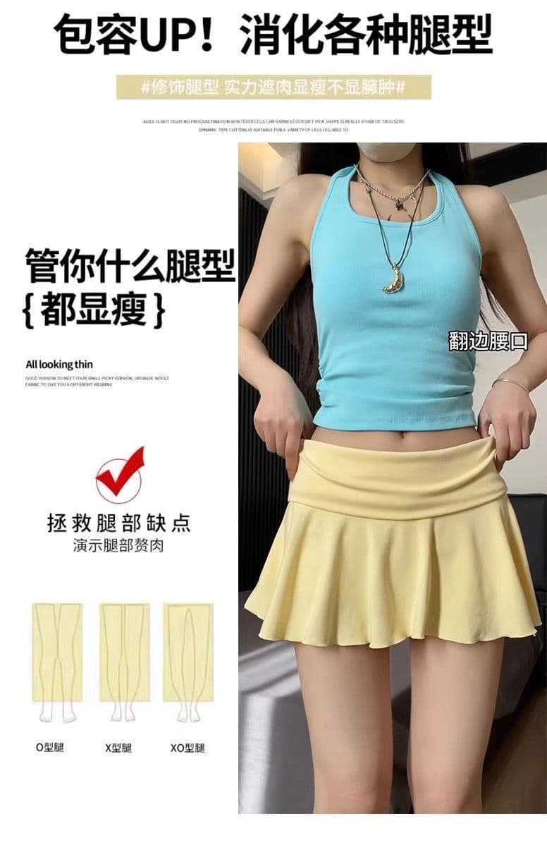 s-xl 회색 핫걸 디스플레이 화이트 노출 방지 다용도 테니스 치마 여성 여름 한국 스타일 패션 하이웨이스트 반신 미니 스커트 트렌디 상세 이미지 9