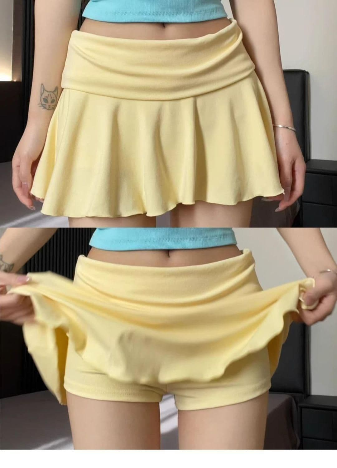 s-xl 회색 핫걸 디스플레이 화이트 노출 방지 다용도 테니스 치마 여성 여름 한국 스타일 패션 하이웨이스트 반신 미니 스커트 트렌디 상세 이미지 11
