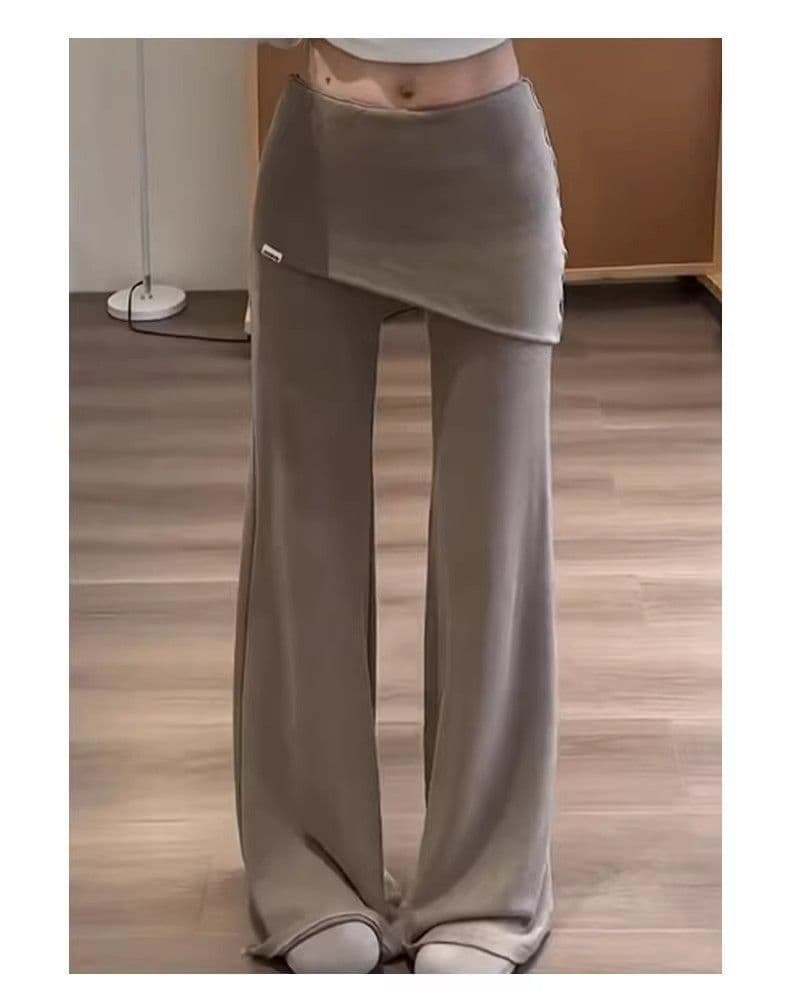 아메리칸 캐주얼 미니멀리즘 부츠컷 바지 여성 봄 여름 새로운 스트레이트 다용도 와이드 레그 팬츠 몸매 가꾸기 슬림해 보이는 운동 바지 상세 이미지 5