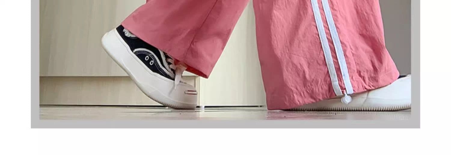 얼음 실크 운동 바지 여성 여름 얇은 하이웨이스트 스트레이트 와이드 레그 팬츠 캐주얼 루즈핏 조거 속도 건조한 워크웨어 바지 상세 이미지 26