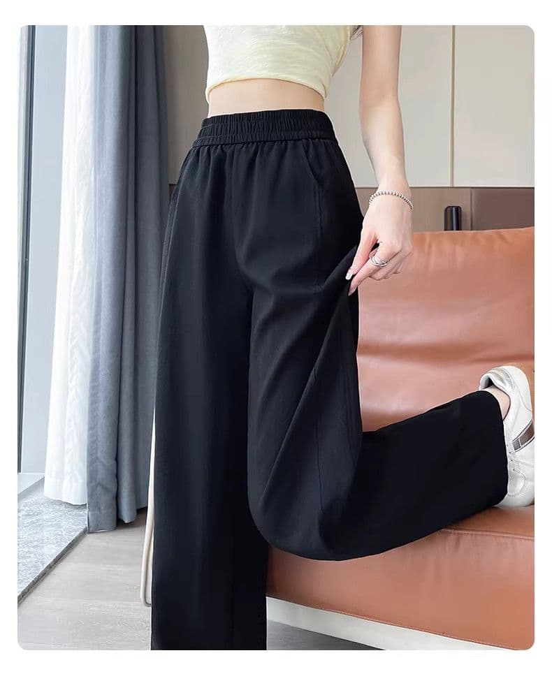 3 차원 허리 얼음 실크 면 린넨 좁은 에디션 와이드 레깅스 바지 여름 얇은 스타일 XL 200 kg 스트레이트 벽오동 바지 상세 이미지 19