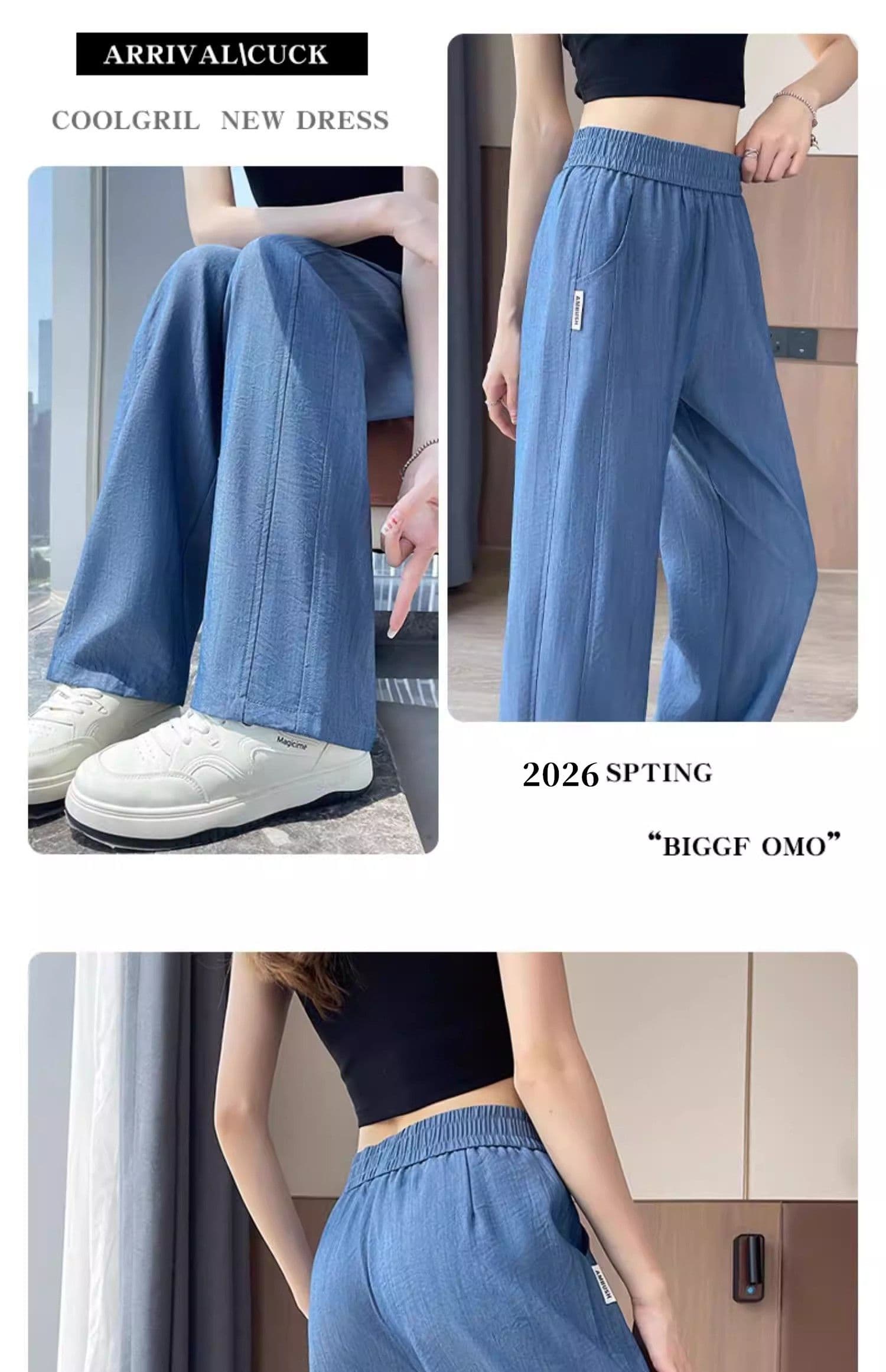 3 차원 허리 얼음 실크 면 린넨 좁은 에디션 와이드 레깅스 바지 여름 얇은 스타일 XL 200 kg 스트레이트 벽오동 바지 상세 이미지 24