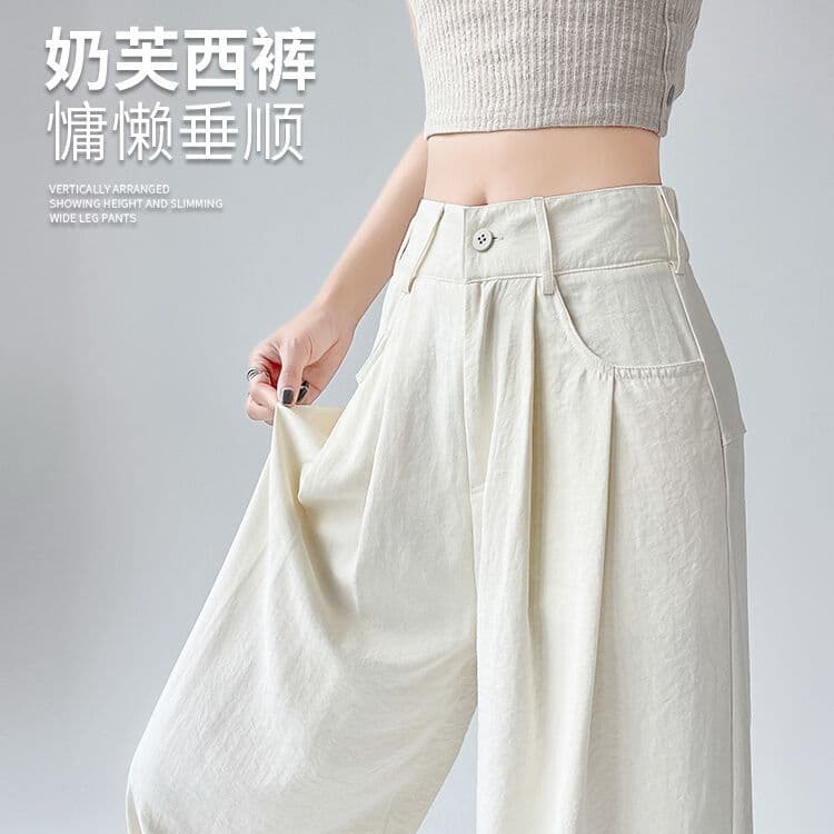 정장 허리 머리 우유 푸 정장 바지 아이들 여름 새로운 고급 도루 센스 와이드 스트레이트 캐주얼 와이드 레그 팬츠 이미지 4