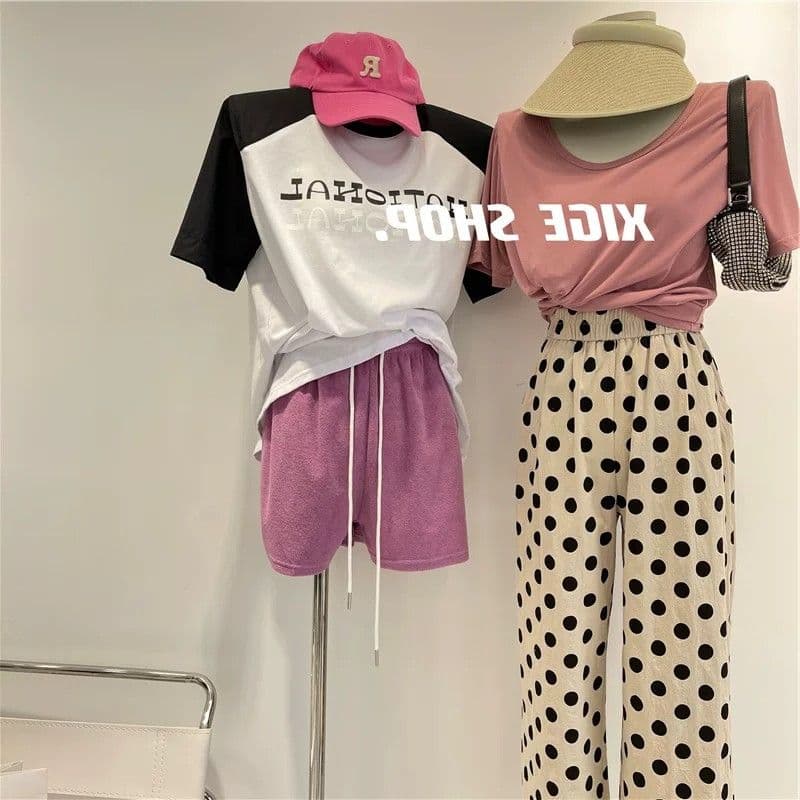 특별 빅 사이즈 300 근 운동 반바지 여성 여름 얇은 스타일 루즈핏 스트레이트 와이드 레그 팬츠 슬림해 보이는 캐주얼 핫 바지 상세 이미지 10