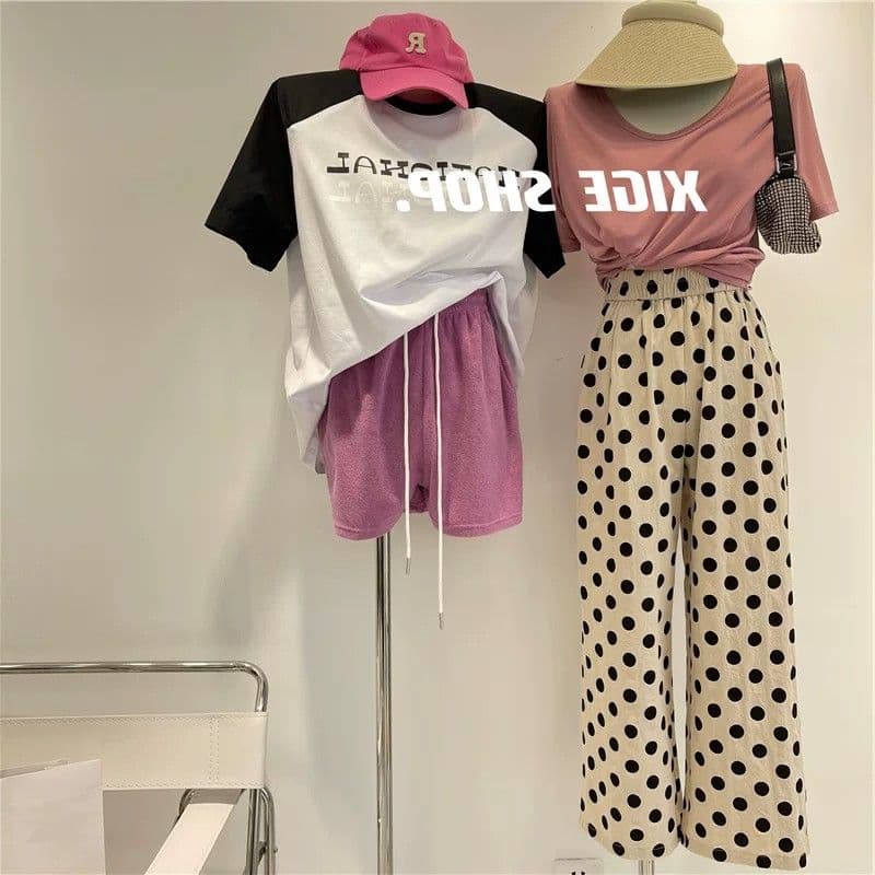 특별 빅 사이즈 300 근 운동 반바지 여성 여름 얇은 스타일 루즈핏 스트레이트 와이드 레그 팬츠 슬림해 보이는 캐주얼 핫 바지 상세 이미지 13
