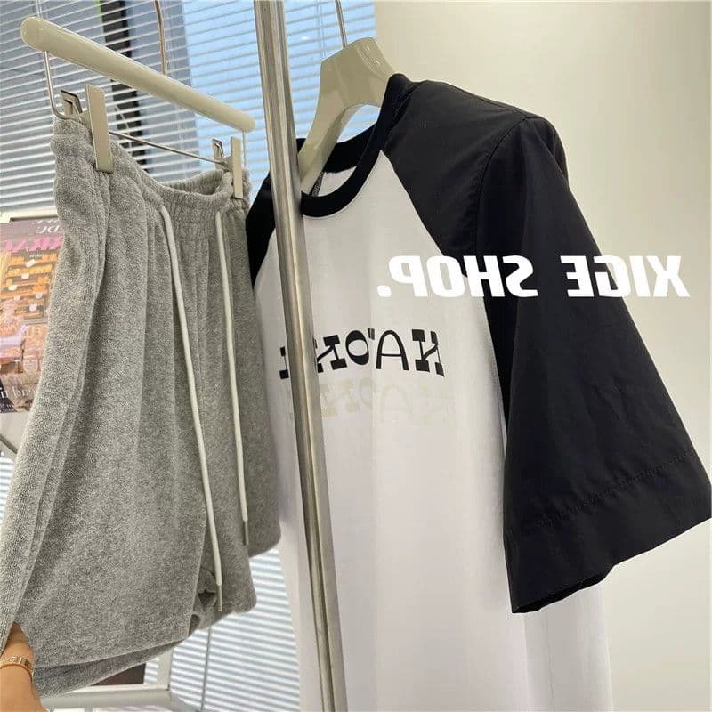 특별 빅 사이즈 300 근 운동 반바지 여성 여름 얇은 스타일 루즈핏 스트레이트 와이드 레그 팬츠 슬림해 보이는 캐주얼 핫 바지 상세 이미지 21