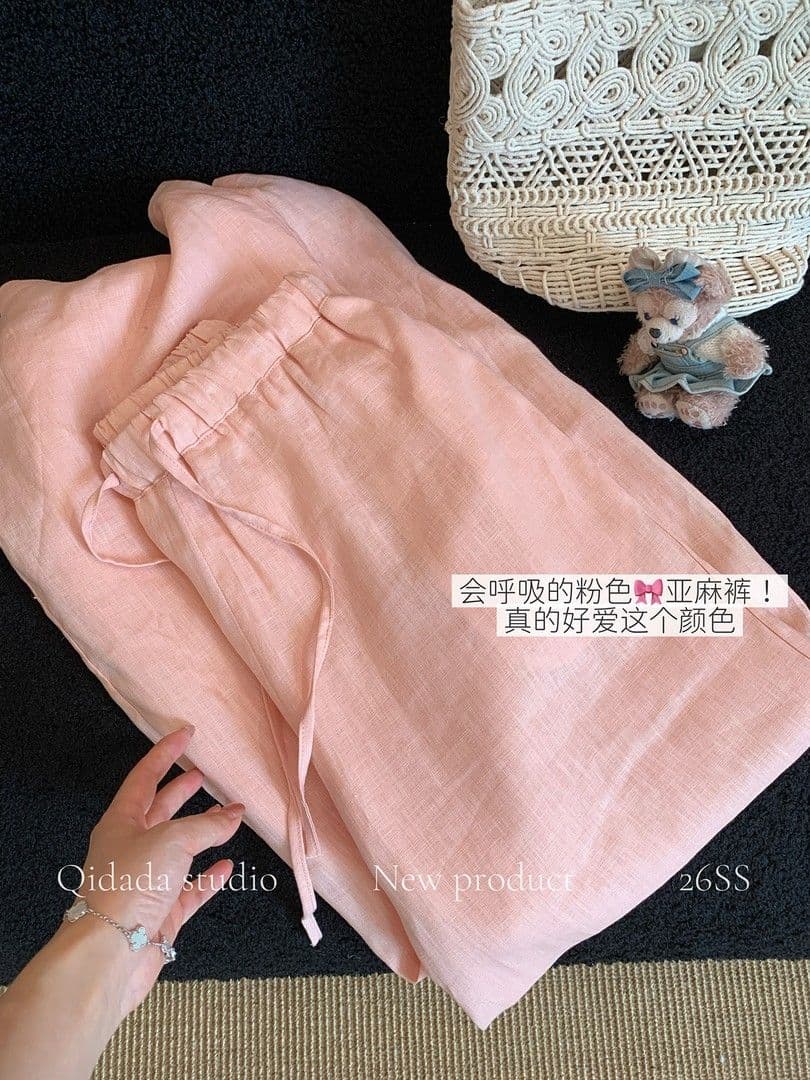 아마 미니멀리즘 빅 사이즈 240 kg 아마 9 포인트 와이드 레깅스 바지 여름 2026 새로운 캐주얼 바지 상세 이미지 18