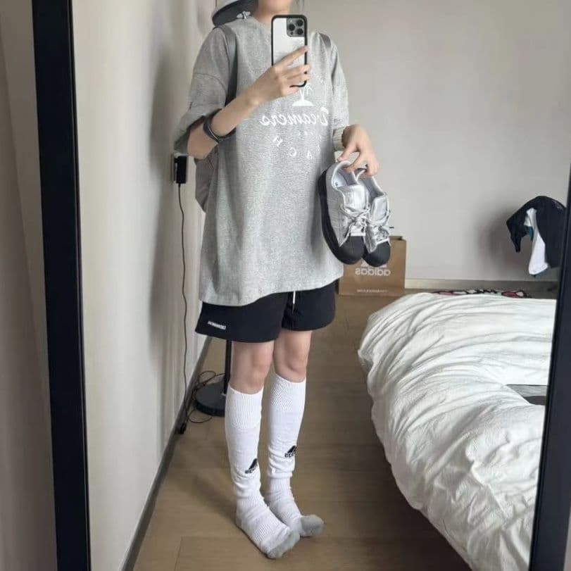 ins 색상 도파민 해변 반바지 여성 다용도 여름 얇은 스타일 루즈핏 운동 캐주얼 바지 상세 이미지 10