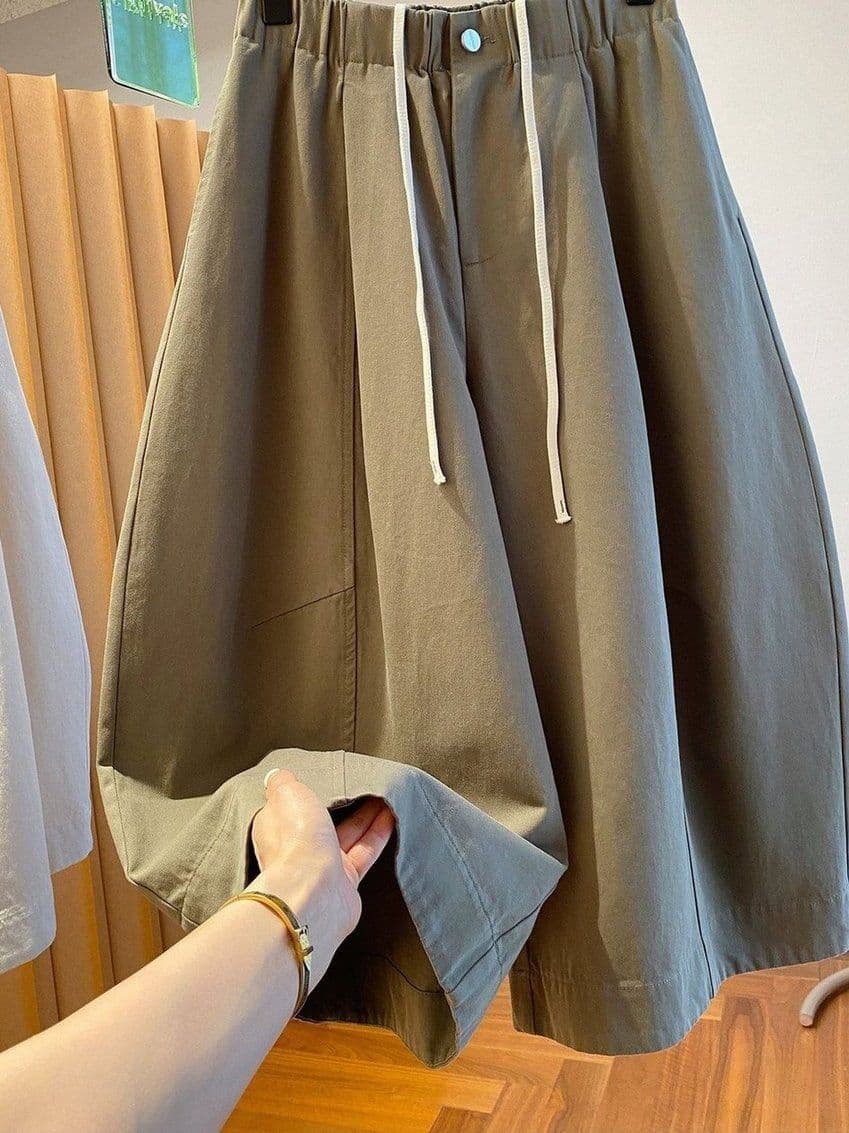 빅 사이즈 200 kg 올해 인기 ~ 중 슈퍼 화재 7부 바지 여성 루즈핏 캐주얼 모통이 칼 바지 와이드 레그 팬츠 8 점 바지 이미지 3
