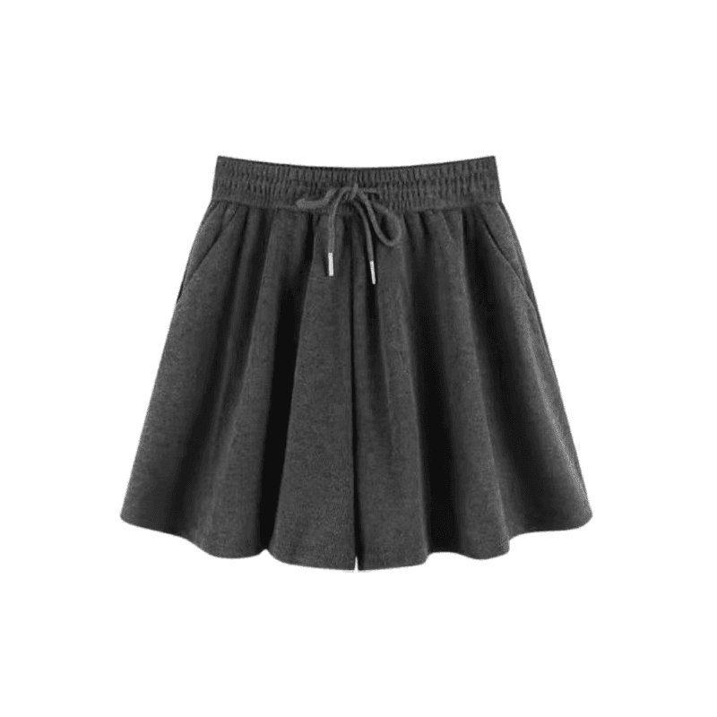 s-6xl 한 부서 미니멀리즘 캐주얼 바지 여름 새로운 하이웨이스트 펌프 로프 루즈핏 와이드 레그 팬츠 치마 표지 고기 슬림해 보이는 반바지 이미지 5