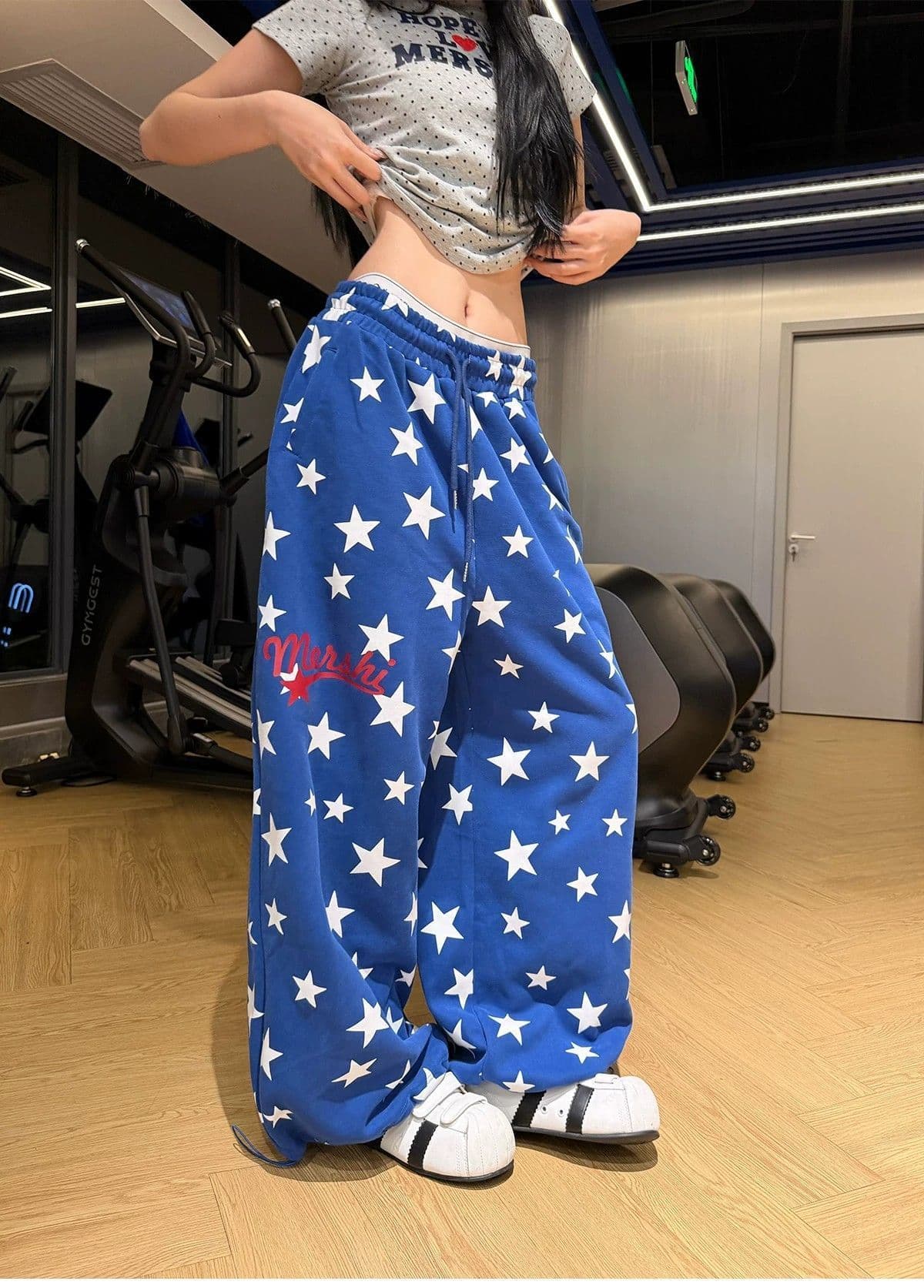 새로운 하라주쿠 일본식 품격 트렌드 ins 새로운 캐주얼 바지 별 바지 웨이 바지 미니멀리즘 문예 상세 이미지 2