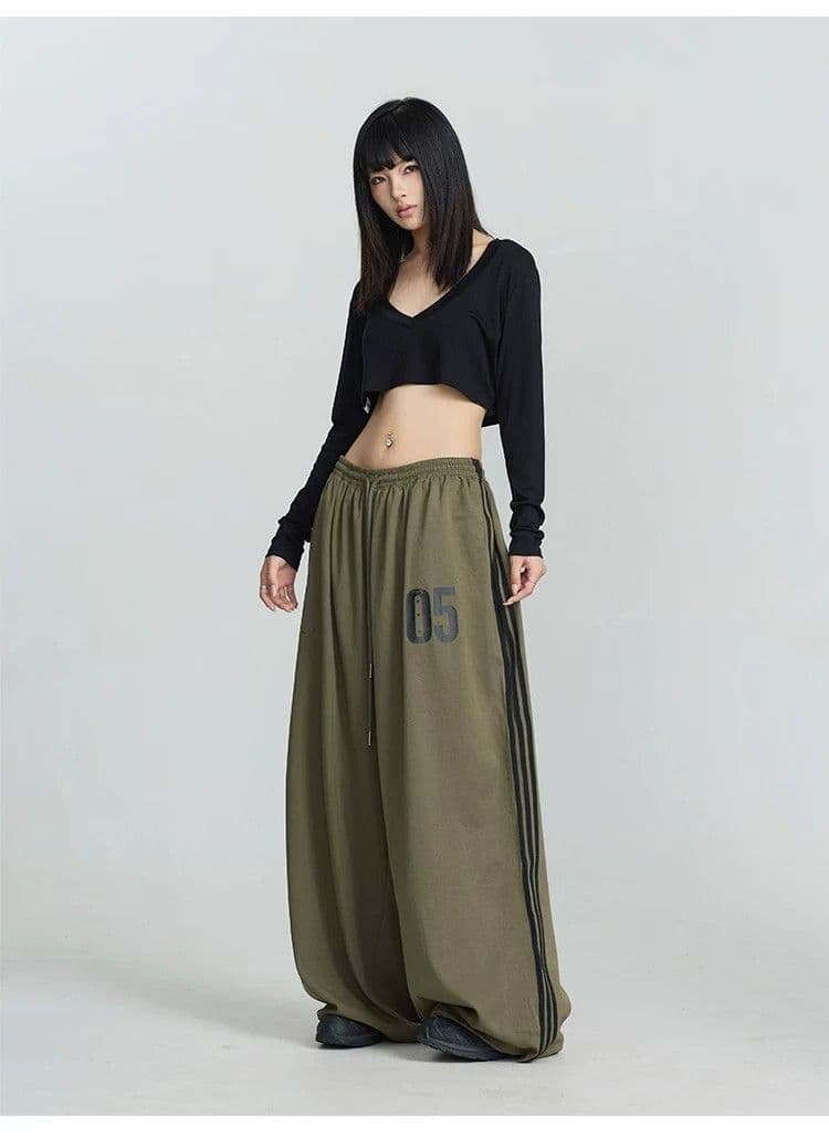 긴 바지 모래 워시 모방 면 타이로드 프린트 라인 속도 건조한 웃음 하 운동 바지 아메리칸 핫걸 캐주얼 바지 여성 상세 이미지 27