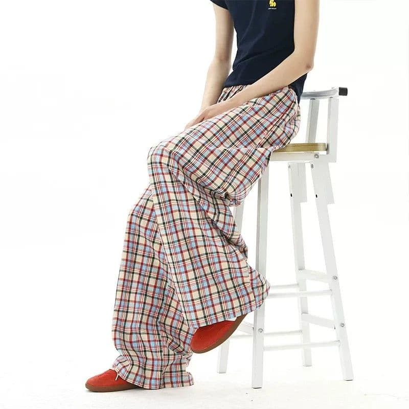 3 차원 허리 머리 면 색상 그리드 하느님 바지 귀여운 단추 장식 디자인 바지 아이들 슬림해 보이는 얇은 스타일 허리밴드 상세 이미지 9