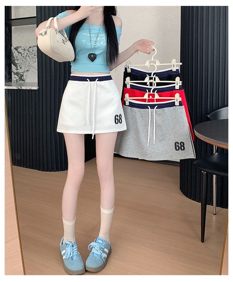 사람들 면 빈 가스 층 배색 테두리 펌프 로프 레이스업 한 마디 캐주얼 바지 여성 한국 스타일 다용도 외출용 넓은 다리가 짧다. 바지 상세 이미지 11
