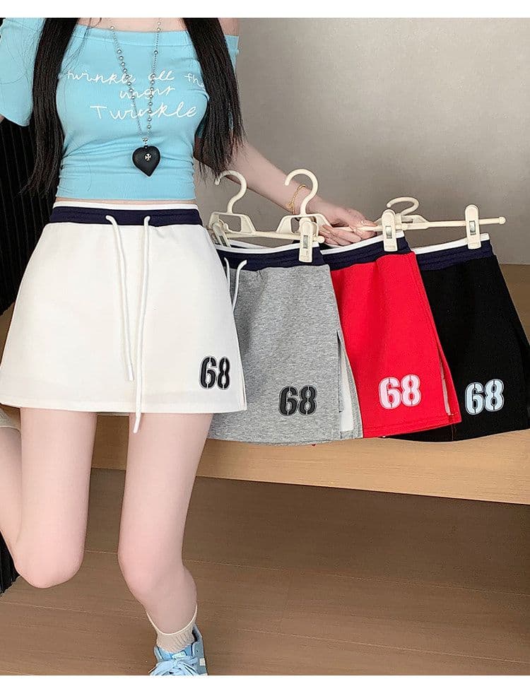 사람들 면 빈 가스 층 배색 테두리 펌프 로프 레이스업 한 마디 캐주얼 바지 여성 한국 스타일 다용도 외출용 넓은 다리가 짧다. 바지 상세 이미지 15