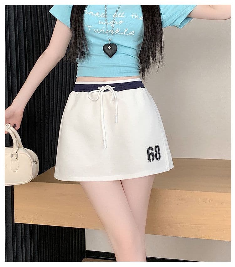 사람들 면 빈 가스 층 배색 테두리 펌프 로프 레이스업 한 마디 캐주얼 바지 여성 한국 스타일 다용도 외출용 넓은 다리가 짧다. 바지 상세 이미지 22