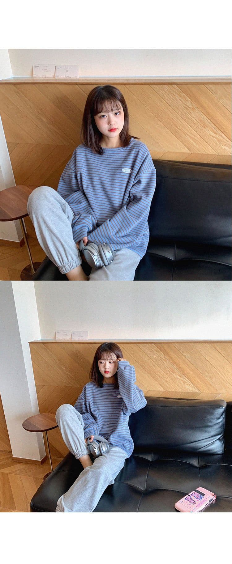 새로운 조거 바지 빅 사이즈 루즈핏 편안함 바지 하이웨이스트 회색 운동 바지 슬림해 보이는 넓은 다리 캐주얼 바지 바지 상세 이미지 9