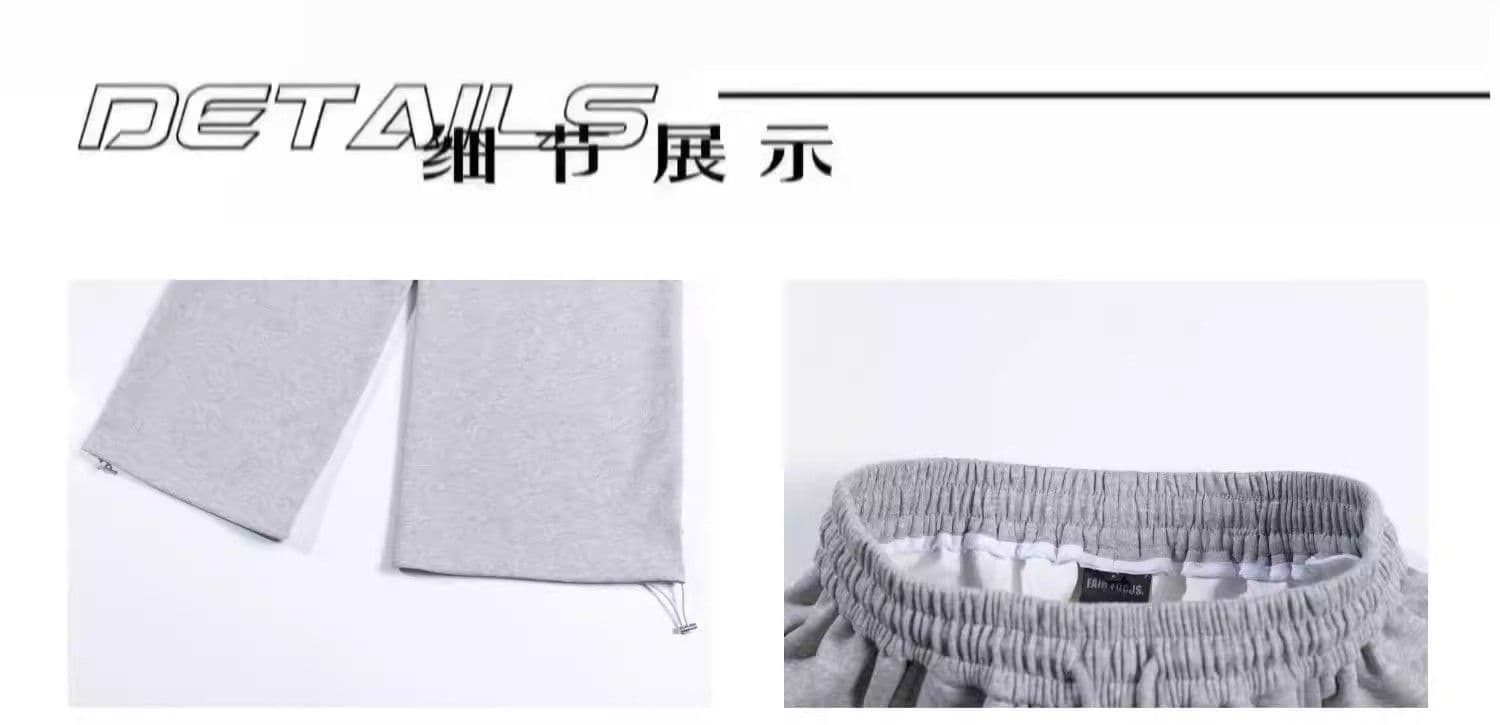 후아 면 복합 아메리칸 높음 거리 웨이 바지 남녀 루즈핏 캐주얼 운동 긴 바지 프린트 가을 겨울 새로운 와이드 레그 팬츠 상세 이미지 3