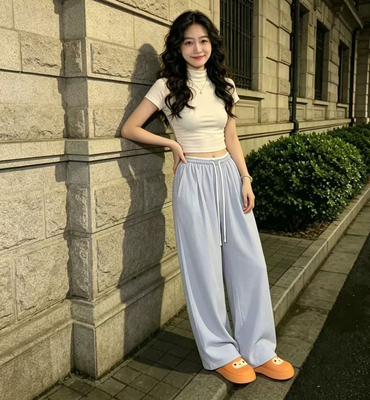 한국 스타일 주머니 속도 건조한 야마모토 바지 소녀 여름 2026 얇은 스타일 스트레이트 넓은 다리 캐주얼 운동 루즈핏 긴 바지 상세 이미지 2