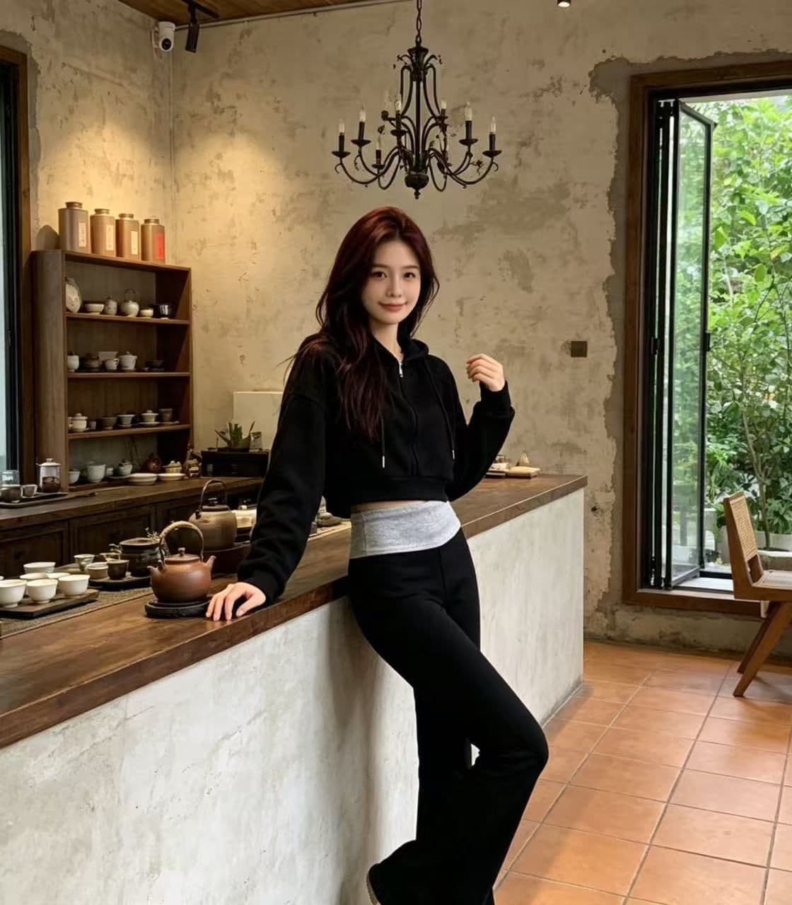 검정색 배색 패치워크 마이크로 플레어 바지 2026 년 새로운 하이웨이스트 도루 센스 캐주얼 다용도 웨이 바지 호스 슈 바지 트렌디 상세 이미지 1
