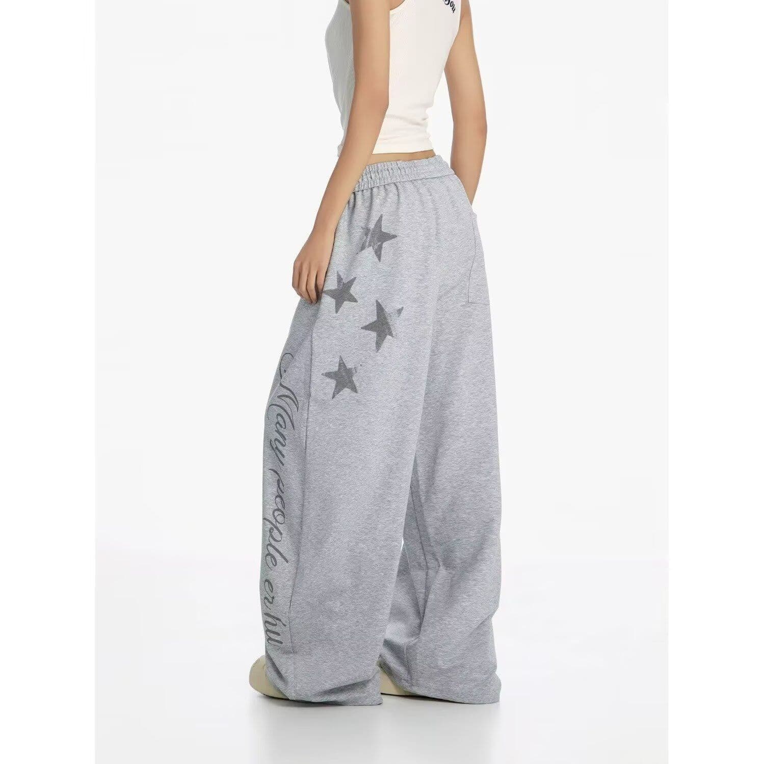 봄 가을 음악 만 새로운 유럽과 미국 거리 웃음 하 운동 바지 여성 슬림해 보이는 루즈핏 빅 보드 종류 펌프 로프 바닥 청소 캐주얼 바지 이미지 4
