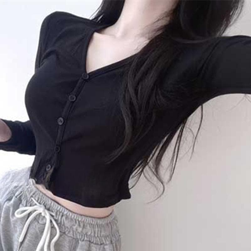 한국 동대문 봄 여름 새로운 품격 보존 몸매 가꾸기 얇은 스타일 마이크로 ~을 통해 다용도 긴팔 자외선 차단 작은 열림 셔츠 티셔츠 이미지 4